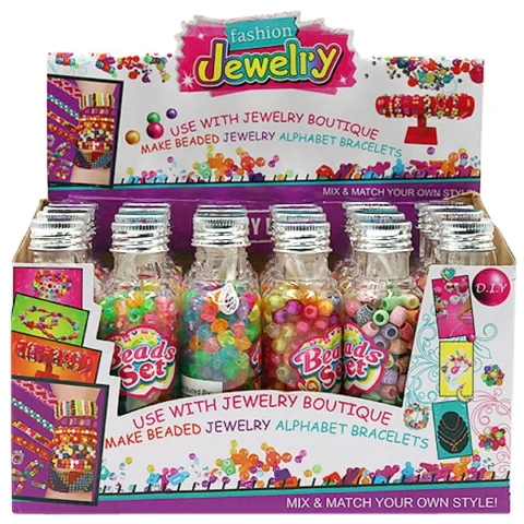 Diy Jewellery Bottle Bead Sets Assorted 24pc
