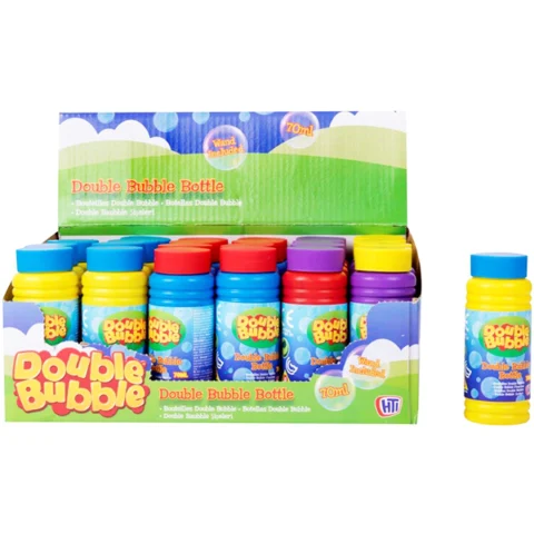 Double Bubble Solution Bottle 70ml Assorted Colours