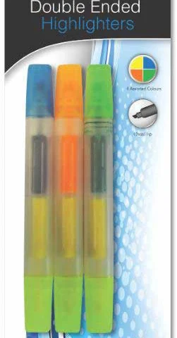 Double Ended Highlighters 3 Pack