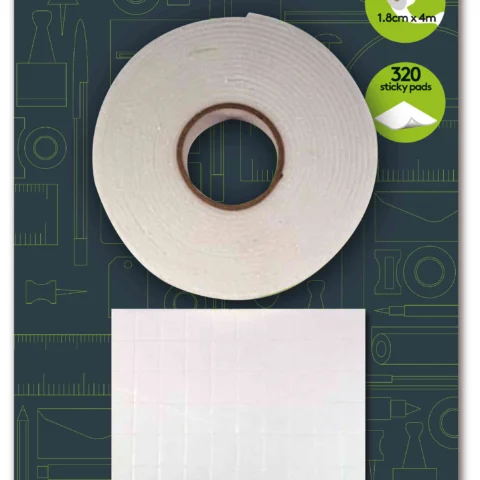 Double Sided Tape 1.8cm X 4m And 320 Sticky Pads