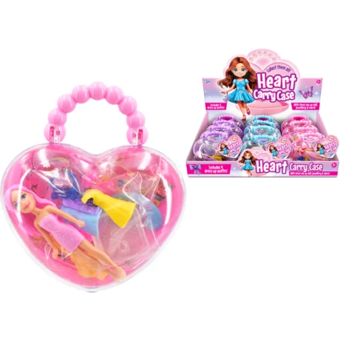 Dress-Up Doll Heart Carry Case Assorted