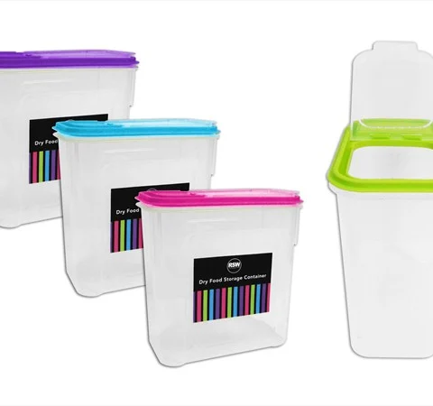 Dry Food Storage Containers 2ltr 4 Assorted Colours