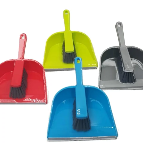 Dust Pan & Brush 4 Assorted Colours