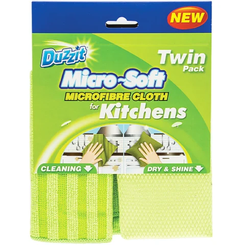 Duzzit Micro-Soft Microfibre Kitchen Cloth Set 2pc