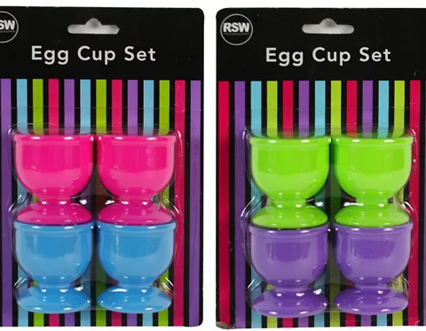Egg Cup Set Assorted Colours 4 Pack
