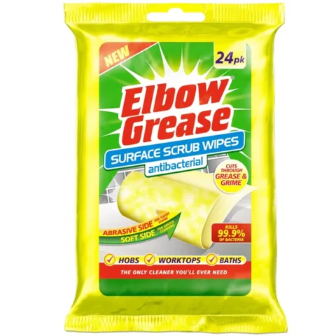 Elbow Grease Antibacterial Surface Scrub Wipes 24 Pack