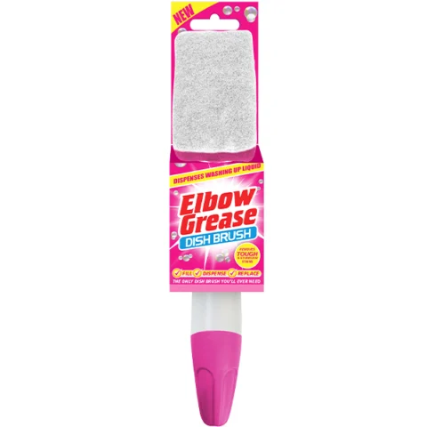 Elbow Grease Dispensing Pink Dish Brush
