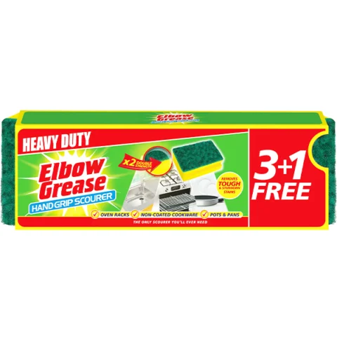 Elbow Grease Heavy Duty Hand Grip Sponge Scourer 4 Pack
