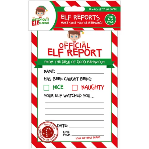 Elf Behaviour Reports 21cm X 14cm 25 Pack