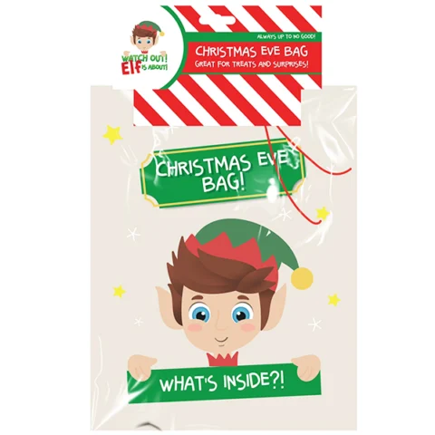 Elf Christmas Eve Drawstring Bag
