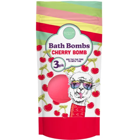Elysium Spa Cherry Bomb Bath Bombs 50g 3 Pack