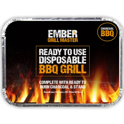 Ember Disposable Charcoal BBQ Grill 31cm X 24cm X 5cm