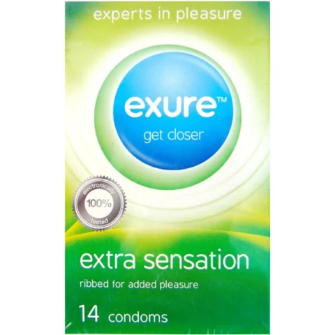 Exure Ribbed Extra Sensation Condoms 14 Pack