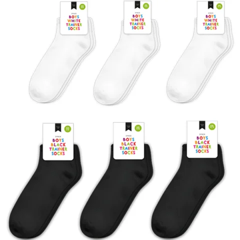 Farley Mill Boys Plain Trainer Socks Assorted