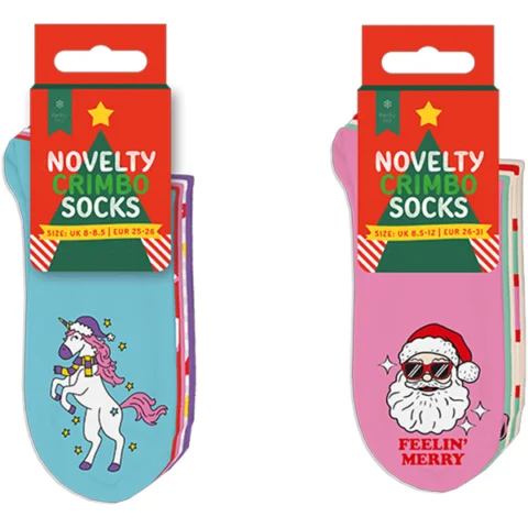 Farley Mill Girls Printed Novelty Christmas Lurex Socks 5 Pack Assorted