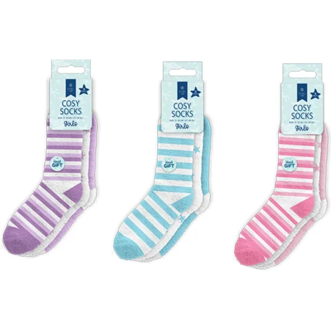 Farley Mill Girl's Size 9-12 Cosy Socks Assorted