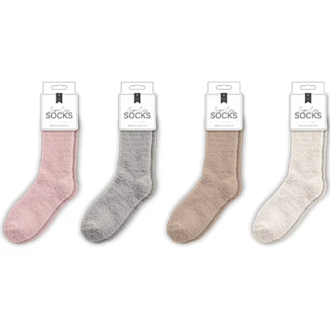 Farley Mill Ladies' Size 4-6 Super Cosy Plain Socks Assorted Colours