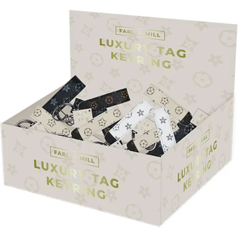 Farley Mill Luxury Faux Leather Tag Keyring Assorted