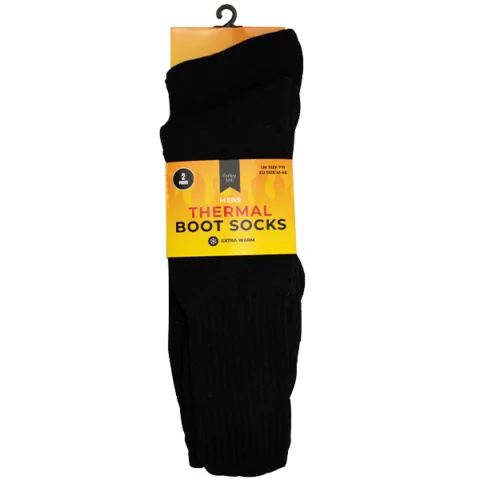 Farley Mill Men's Black Thermal Boot Socks 2 Pack