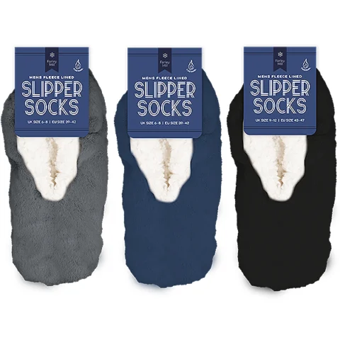 Farley Mill Men's Fleece Lined Slipper Socks Assorted