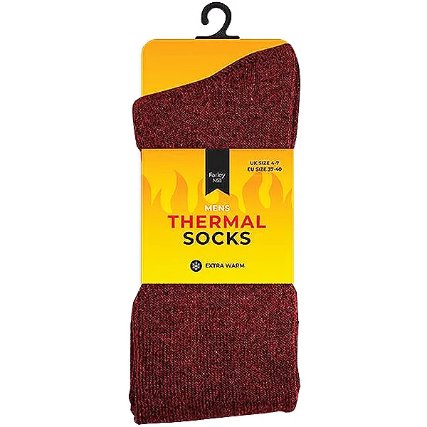 Farley Mill Men's Size 6-11 Red Thermal Socks