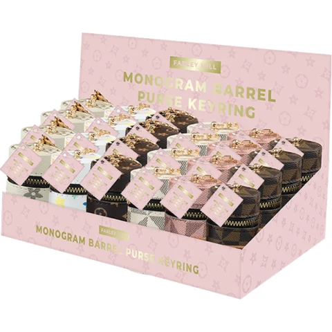 Farley Mill Monogram Barrel Purse Keyring 10cm X 5cm Assorted