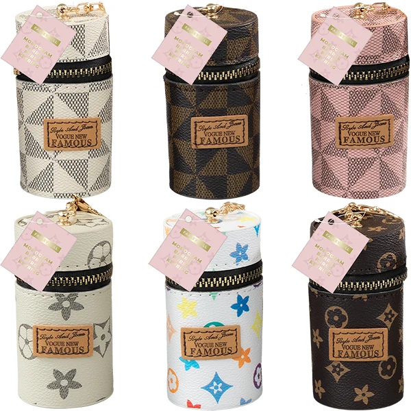Farley Mill Monogram Barrel Purse Keyring 10cm X 5cm Assorted