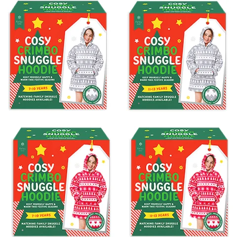 Farley Mill Older Kids Cosy Christmas Snuggle Hoodie Assorted