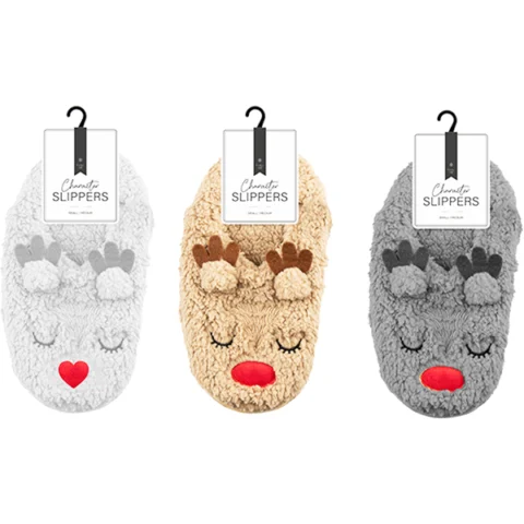 Farley Mill Super Soft Reindeer Slipper Socks Assorted