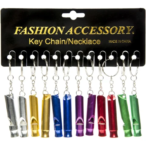 Fashion Key Chain Whistle Assorted Colours