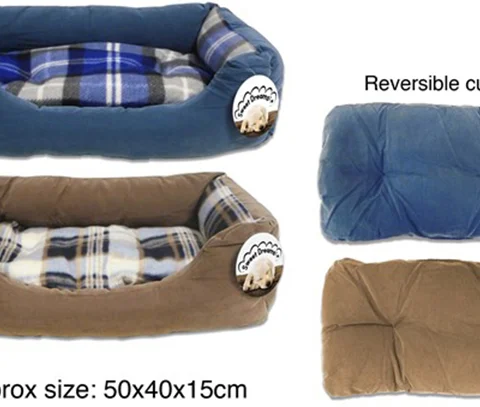 Faux Pet Bed Suede/Check