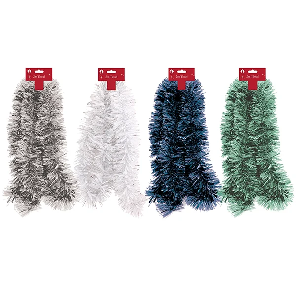 Festive Wonderland Christmas Chunky Forest Frost Tinsel 2m Assorted Colours