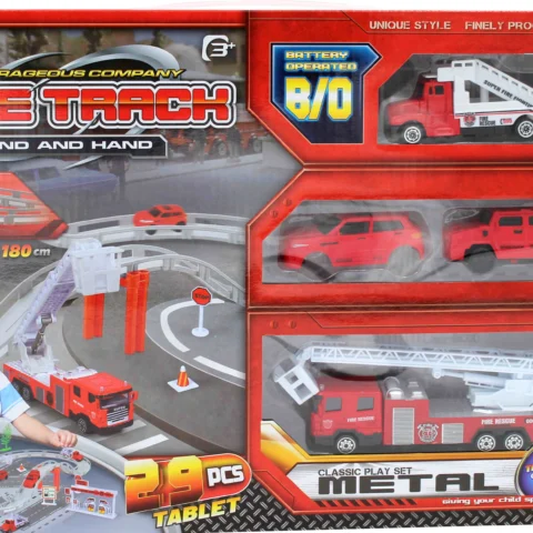 Fire Track 29 Piece Battery Operated Classic Metal Play Set
