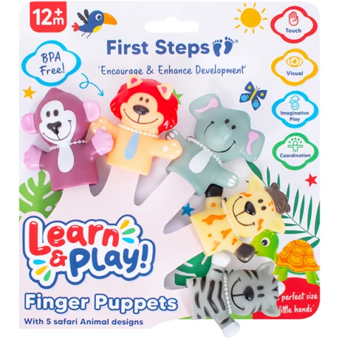 First Steps Animal Hand Puppets Baby Bath Toys 5 Pack