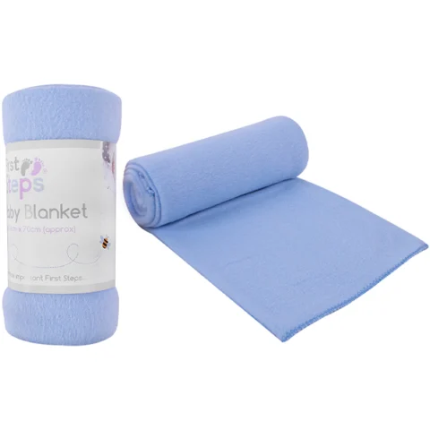 First Steps Baby Blanket 70cm X 70cm Blue