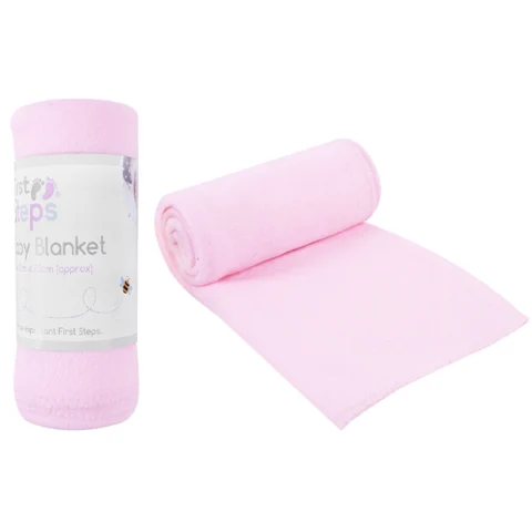 First Steps Baby Blanket 70cm X 70cm Pink