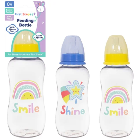 First Steps Baby Feeding Bottle 300ml Assorted