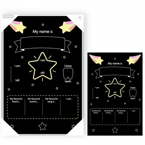 First Steps Baby Milestone Chalkboard Tracker