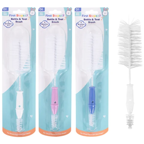 First Steps Bottle & Teat Brush 3 Assorted Colours