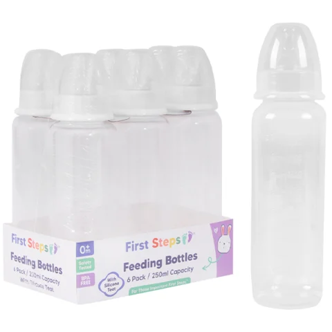 First Steps Clear Baby Bottles 250ml 6 Pack