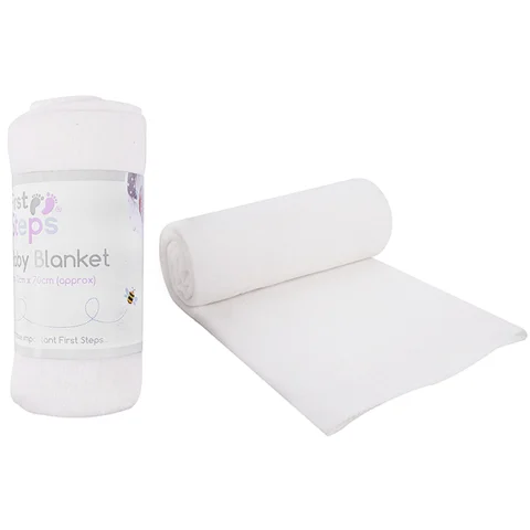 First Steps Cream Baby Blanket 70cm X 70cm