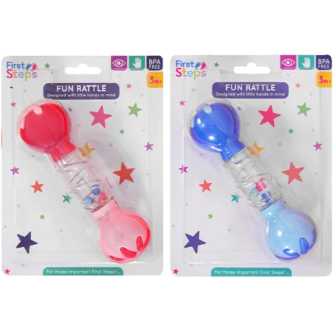 First Steps Dumbbell Rattle Baby Toy Assorted Colours