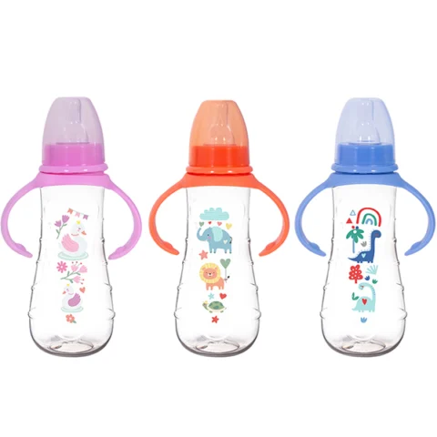 First Steps Easy Grip Feeding Bottle 250ml Assorted Colours