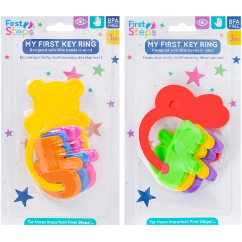 First Steps First Baby Key Ring Assorted Teddy & Rabbit