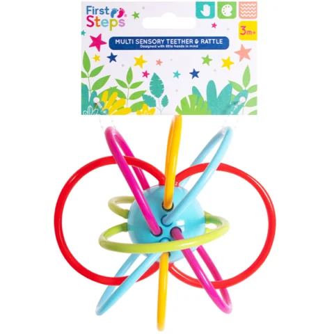 First Steps Multi-Sensory Loop Rattle Teether Toy