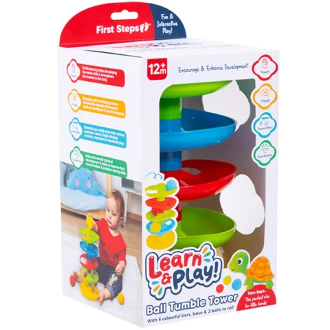 First Steps Multicoloured Ball Tumble Tower Play Set 12m+
