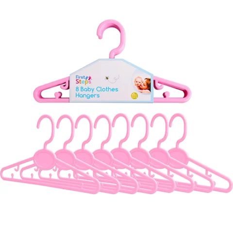 First Steps Pink Baby Clothes Hangers 8pk