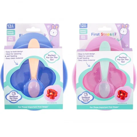 First Steps Travel Feeding Bowl With Lid And Spoon Assorted