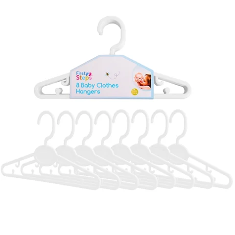 First Steps White Baby Clothes Hangers 8pk