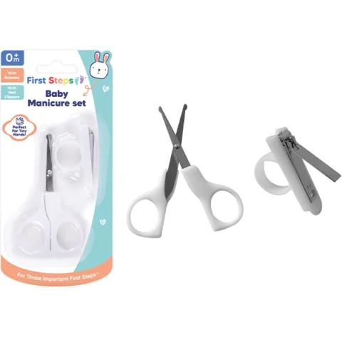 First Steps White Baby Manicure Set 2pc
